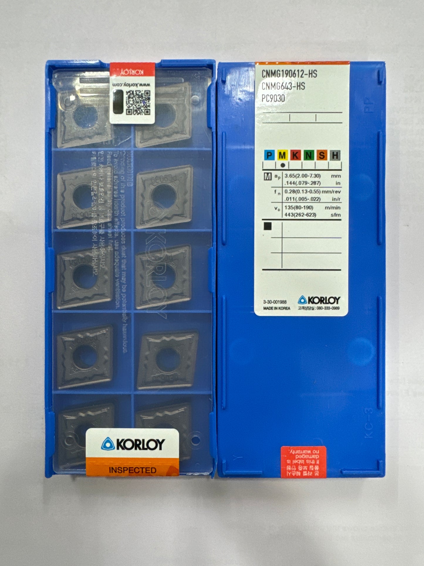 CNMG190608/12/16 TURNING INSERT (KORLOY)