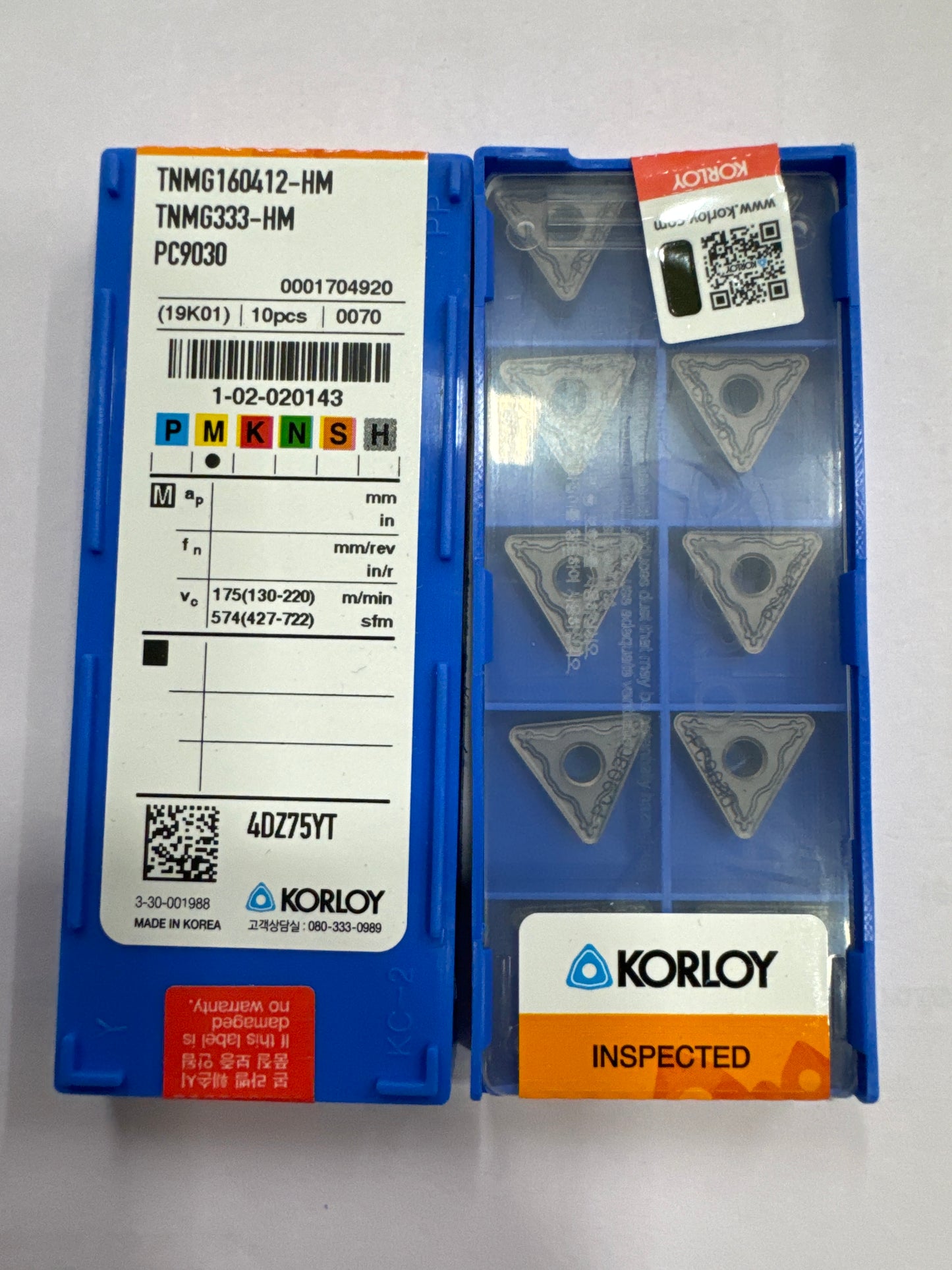TNMG 1604 HM-PC9030 INSERT (KORLOY)