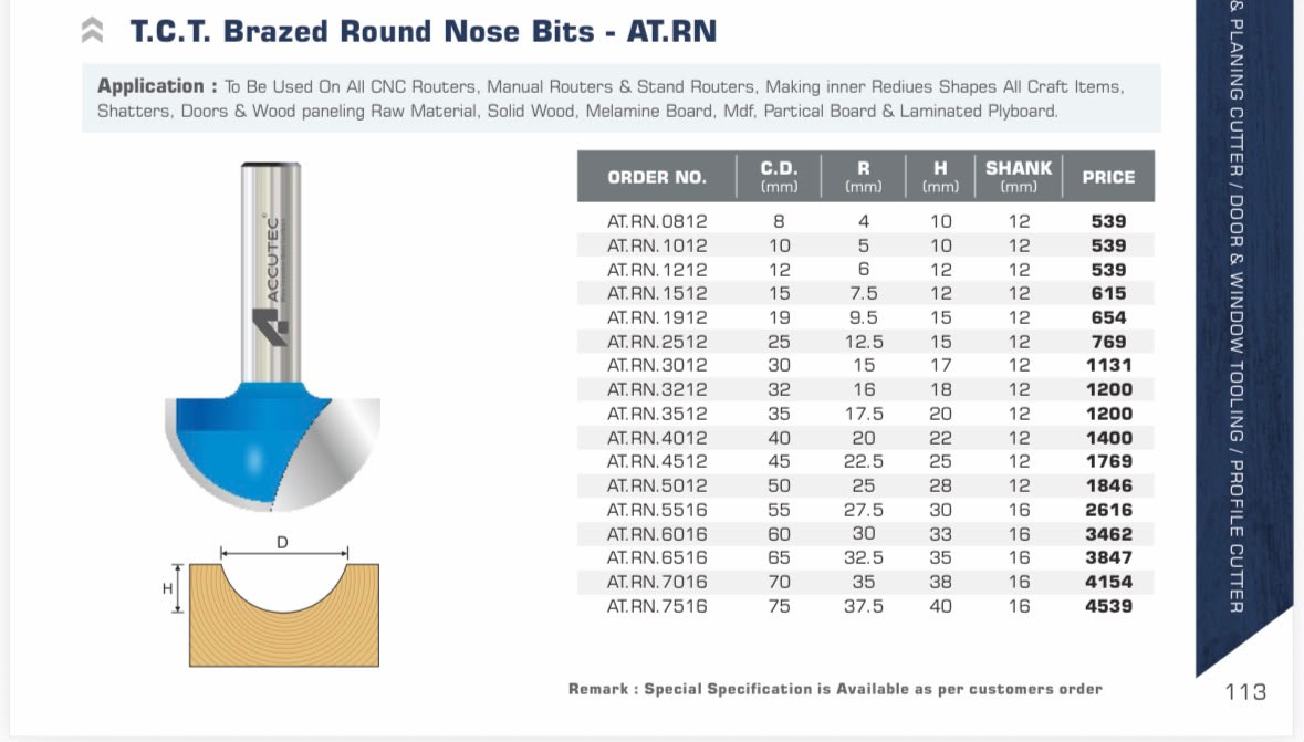 midland-media-efeba5554847a496e159a34a-cover | Extra High Accutec AT.RN round nose router-bit specifications