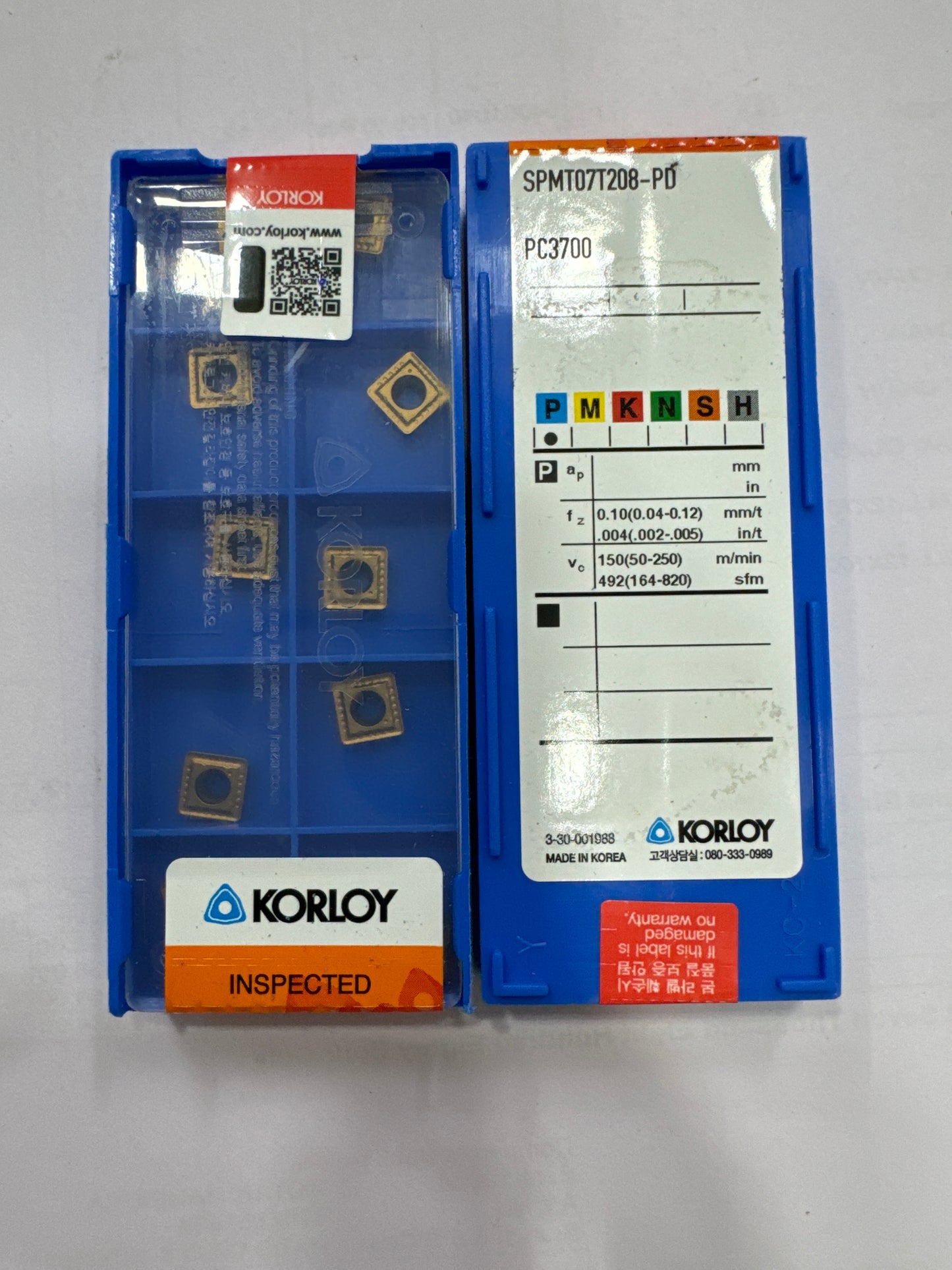 SPMT07T208-PD-PC3700 MILLING/U-DRILL INSERT (KORLOY)