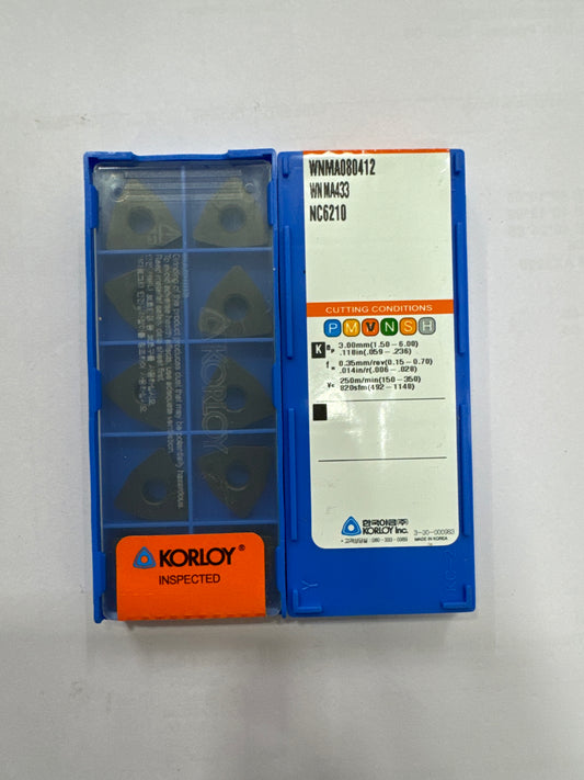WNMA080404/08/12 NC6210 TURNING INSERT (KORLOY)