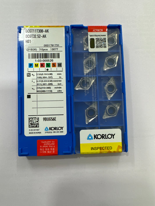 DCGT11T302/04/08 AK H01 TURNING INSERT(KORLOY)