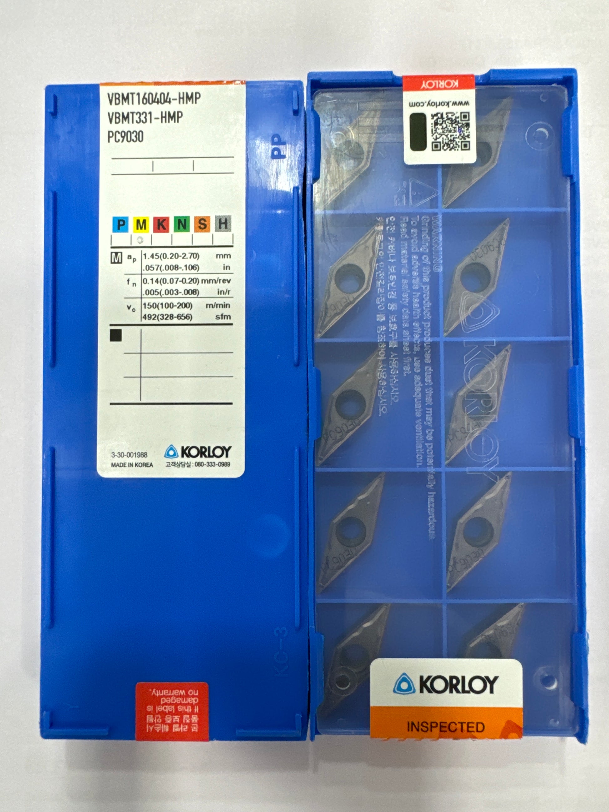 VBMT1604 HM-PC9030 INSERT (KORLOY) — Midland Tools India