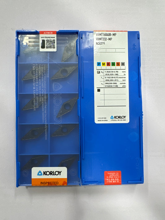 VBMT160402/04/08 TURNING INSERT (KORLOY)