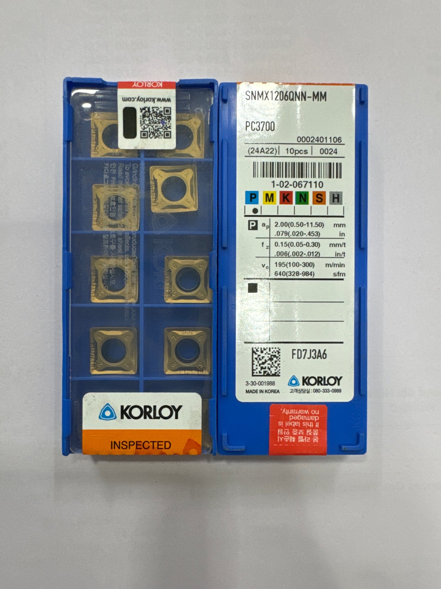 SNMX1206 QNN MILLING INSERT (KORLOY) — Midland Tools India