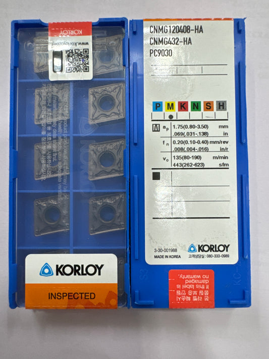CNMG120404/08/12 TURNING INSERT (KORLOY)