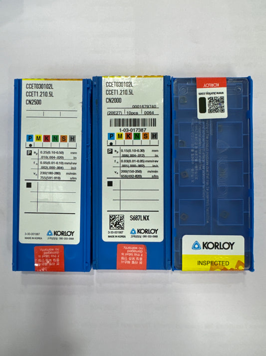 CCET030102L-CN2000 / CN2500 TURNING INSERT (KORLOY)