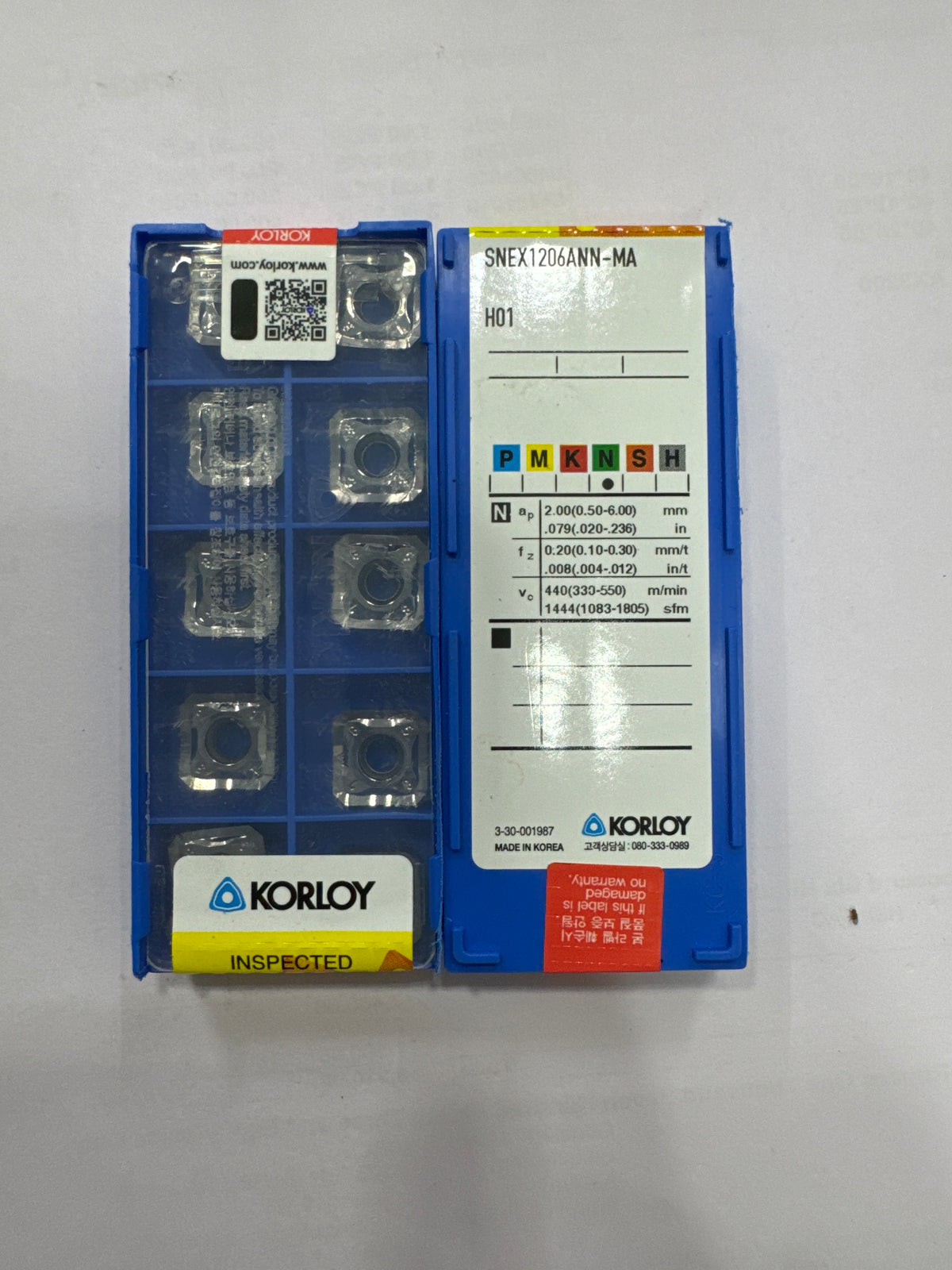 SNEX1206ANN-MA H01 MILLING INSERT(KORLOY)