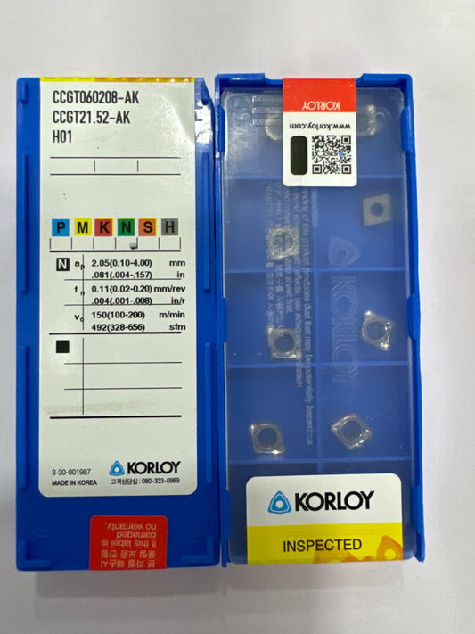CCGT060204/08/02-AK H01 TURNING INSERT (KORLOY)
