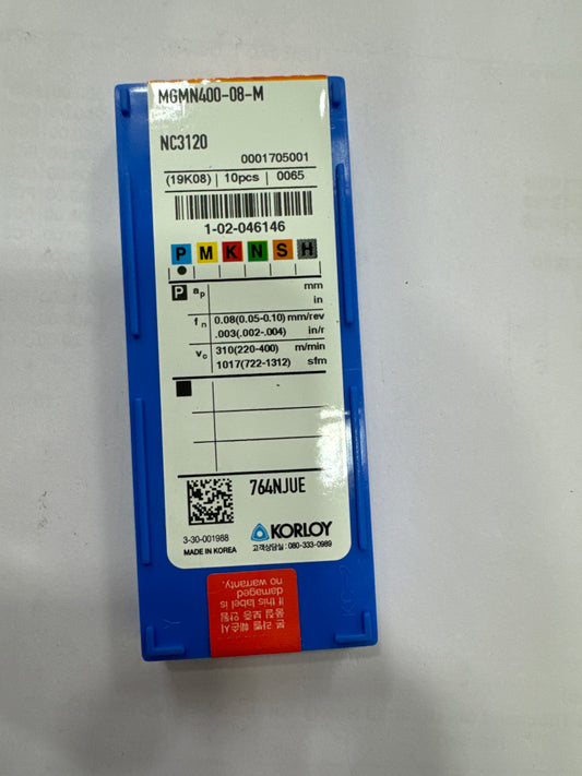 MGMN 400-08-M-NC3120 GROOVING INSERT (KORLOY)