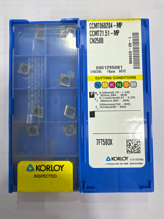 CCMT060202/04/08 TURNING INSERT (KORLOY) — Midland Tools India