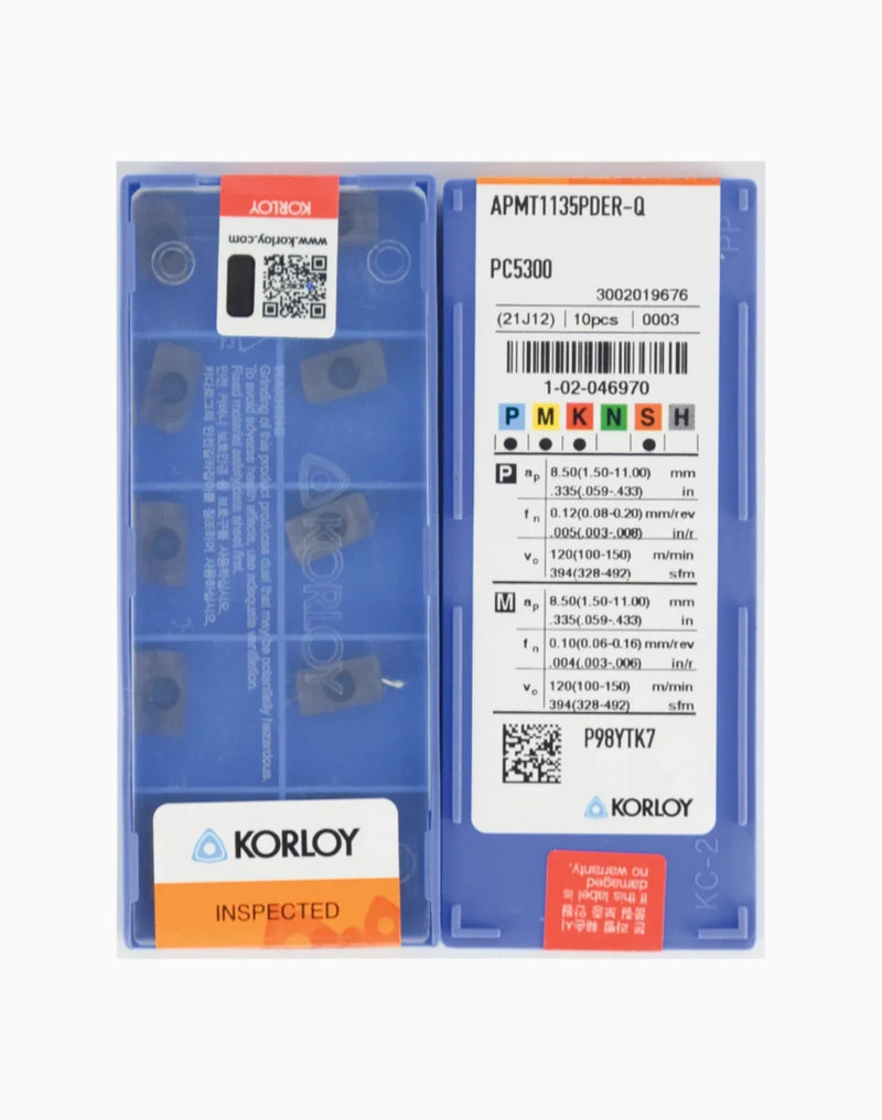 APMT1135 PDER Q PC5300 MILLING INSERT (KORLOY)