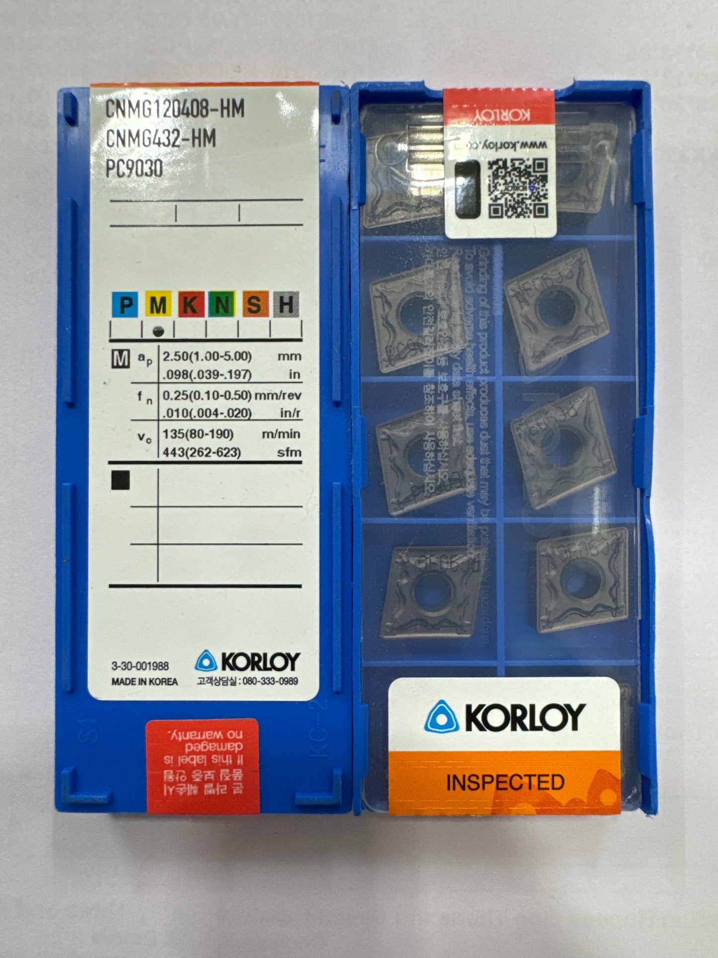 CNMG120404/08/12 TURNING INSERT (KORLOY)