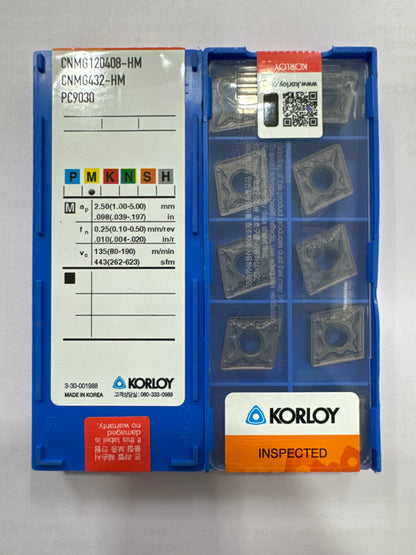 CNMG120404/08/12 TURNING INSERT (KORLOY)