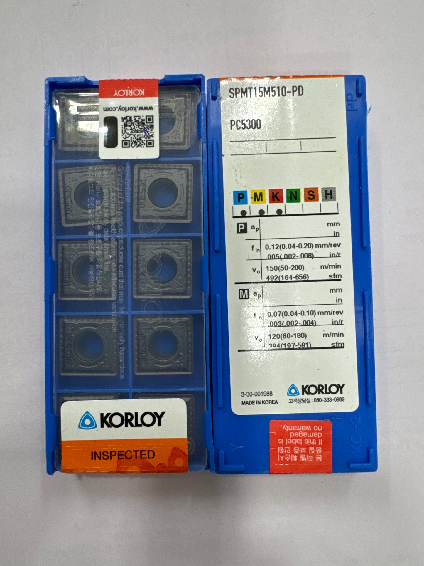 SPMT 15M510 MILLING/U-DRILL INSERT (KORLOY)