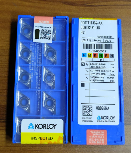 DCGT11T302/04/08 AK H01 TURNING INSERT(KORLOY)