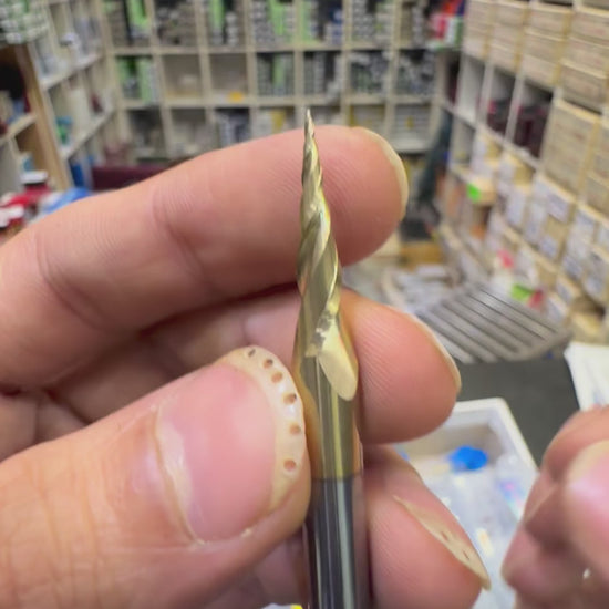 midland-media-d0a512b1c2ce7bd464a26aea-video | Solid Carbide Tapered Nose End Mill — 6/8 mm Shank, 1–5 mm Tip product video