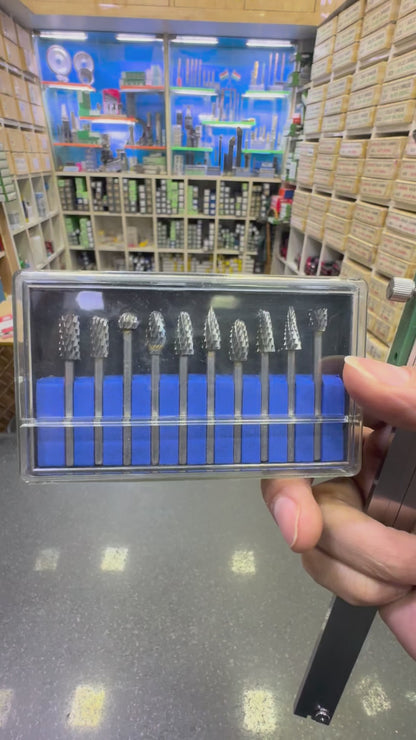 midland-media-a72161d7681682c3b6425c0a-video | 10-Piece Carbide Burr Cutter Set – 6 mm Head × 3 mm Shank product video